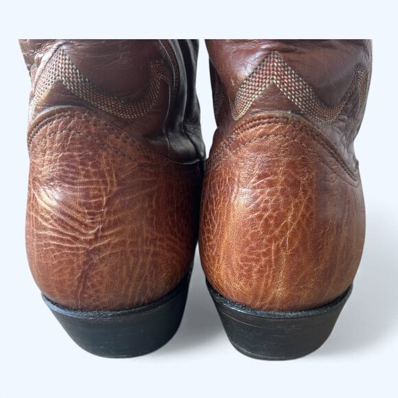 Nocona Men’s Western Cowboy Boots Brown Leather Classic Stitching 786550 Size  9 - Picture 8 of 15